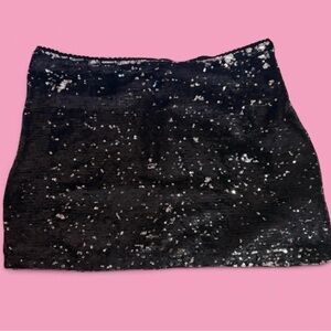 XXL Black Sequin Mini Skirt